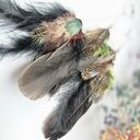 Kolczyki pióra boho kolory ziemi - lekkie w pojedynczym egzemplarzu