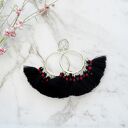 Kolczyki Boho Big z chwostami - czarne handmade