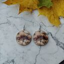 Jesienne Kolczyki - Kwiat hortensji - wyjątkowe rękodzieło