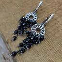 Kolczyki - rozeta z turmalinem