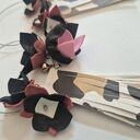 Długie kolczyki kwiaty i panterkowy wzór - boho etno, lekkie