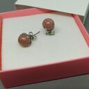 Kolczyki z rodonitu i stali szlachetnej