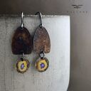 Kolczyki Polne Kwiaty - Rustic Brown & Ochre