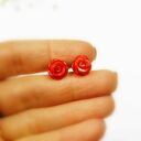 Kolczyki z różą z korala