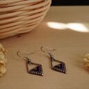 Kolczyki romby ze stali chirurgicznej - beading Miyuki, antyalergiczne