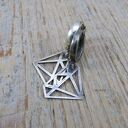 Diament - kolczyki z oksydowanego srebra 925 (handmade)