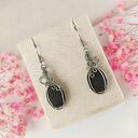 Kolczyki Lawa Wulkaniczna stal chirurgiczna handmade wirewrapping