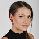 Kolczyki Carmen e40/62 - czerwone krople z ręcznie malowanego szkła