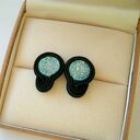 Druzy agatowe białe tęczowe - mini kolczyki sutasz