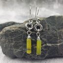 Kolczyki chainmaille - naturalny jadeit, hematyt