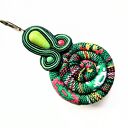 Green Masai kolczyki sutaszowe