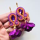 Autumn Flowers haftowane kolczyki sutaszowe