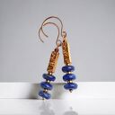 EFEKTOWNE kolczyki: lapis lazuli, lawa: granat i złoto