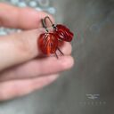 Kolczyki Red Glass - czerwone kwiaty ze szkła butelkowego i srebra 925