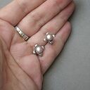 oksydowane kolczyki mini pearls -