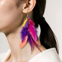 ręcznie robione kolczyki - długie pióra Wyjątkowe, ręcznie tworzone kolczyki w formie długich piór