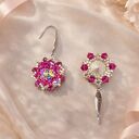 Różowe wiszące kolczyki Crystal Fuchsia Maxima z kryształków Preciosa