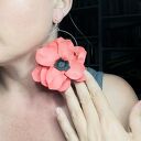 Kolczyki maki duże i lekkie boho - ręcznie robione od Ruda Klara