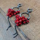 Kolczyki - koral na kole