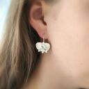 Kolczyki srebrne - Biała orchidea