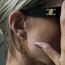 Złote kolczyki małe gniecione koła