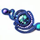 Cobalt Openwork kolczyki sutaszowe