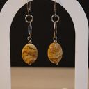 Kolczyki stal chirurgiczna - jaspis krajobrazowy