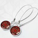 FOLK RED - piękne i delikatne kolczyki wiszące