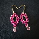 Długie wiszące kolczyki „Fuchsia & Rose” - fuksja i róż