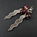 Czerwone grona - kolczyki lub klipsy