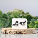 Kolczyki sroki - mini sztyfty handmade z modeliny