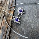 Srebrne kolczyki Gwiazda Venus z ametystem 6 mm