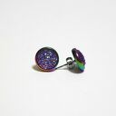 Kolekcja Starlight - kolczyki fiolet druzy - stal, mini