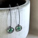 Kolczyki Polne Kwiaty - Malachite & Pastel Green (srebro 925, emaliowane kwiaty)