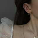 Złote kolczyki podwójne półkola