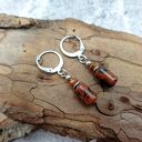 Kolczyki z obsydianem i hematytem, jesienne