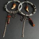 Duże kolczyki z wilczym kłem - etniczne i gotyckie, 100% handmade