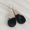 Agat palmowy i srebro - kolczyki 1960a