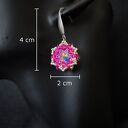 Różowe wiszące kolczyki Crystal Fuchsia Maxima z kryształków Preciosa