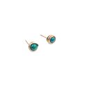 Kolczyki sztyfty z chryzokoli w miedzi - wire wrapping