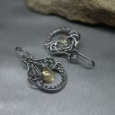 Kolczyki z cytrynu „Narcisio” - długie srebrne łezki wire wrapping