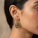 Mosiężne Kolczyki Kamea Vintage - Eleganckie i Klasyczne