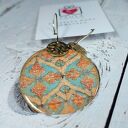 Wakacyjne kolczyki decoupage z żywicy - orientalny motyw (stal chirurgiczna)