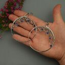 Kolczyki koła z lapis lazuli wykonane techniką wire wrapping