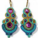 Kolczyki sutasz Nane Sutasz rękodzieło kolorowe