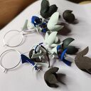 Kolczyki kolorowe kwiaty koła lekkie długie