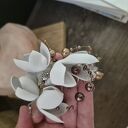 Kolczyki ślubne białe - lekkie folk boho Frida
