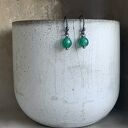 Kolczyki Green Onyx - fasetowane kulki onyksu w srebrnej oprawie
