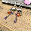 Energia wiosny - kolorowe srebrne kolczyki