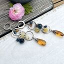 kwarc wiosenny - kolorowe srebrne kolczyki